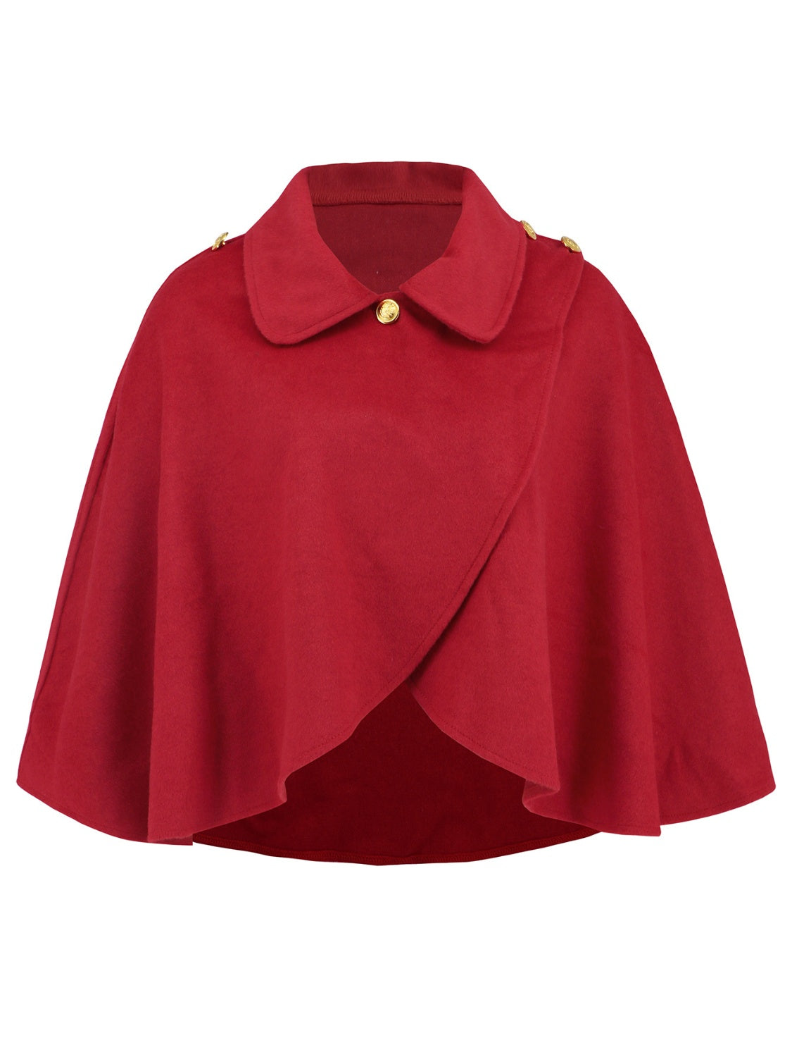 Collared Neck Cropped Cape - ShopEasier