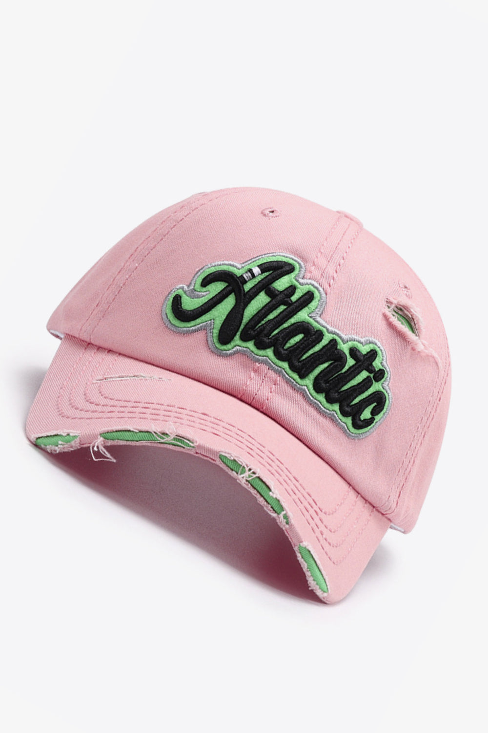 ATLANTIC Graphic Distressed Baseball Cap - ShopEasier