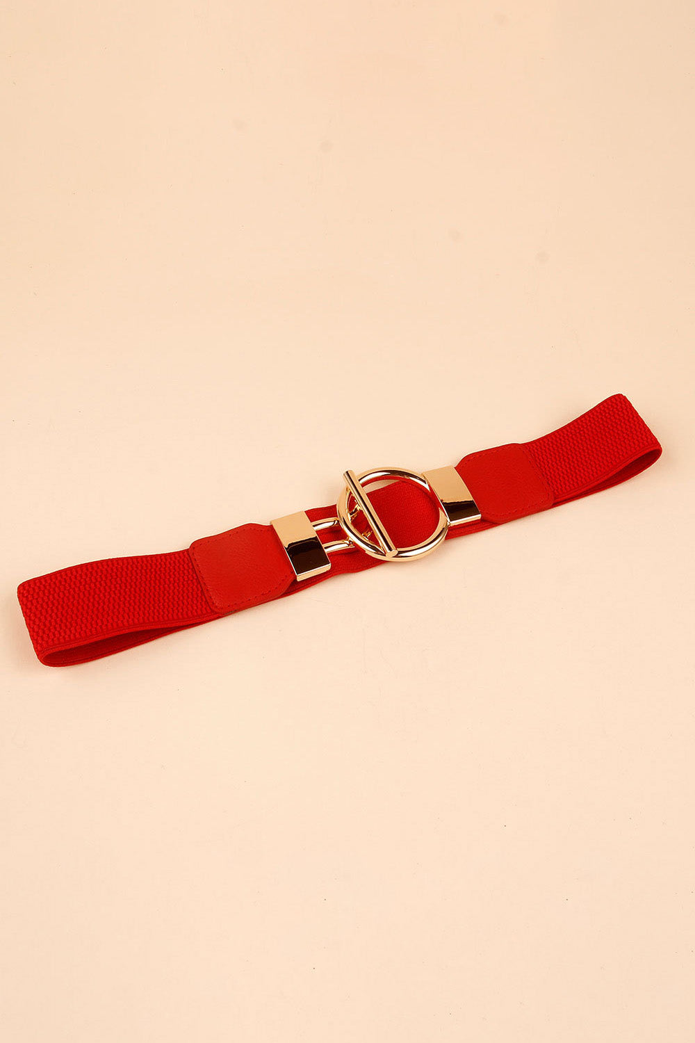 Round Zinc Alloy Buckle PU Leather Belt