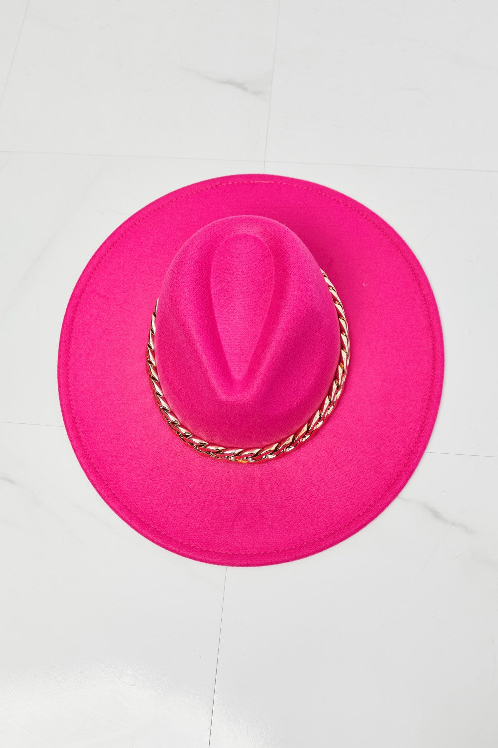 Fame Keep Your Promise Fedora Hat in Pink - ShopEasier