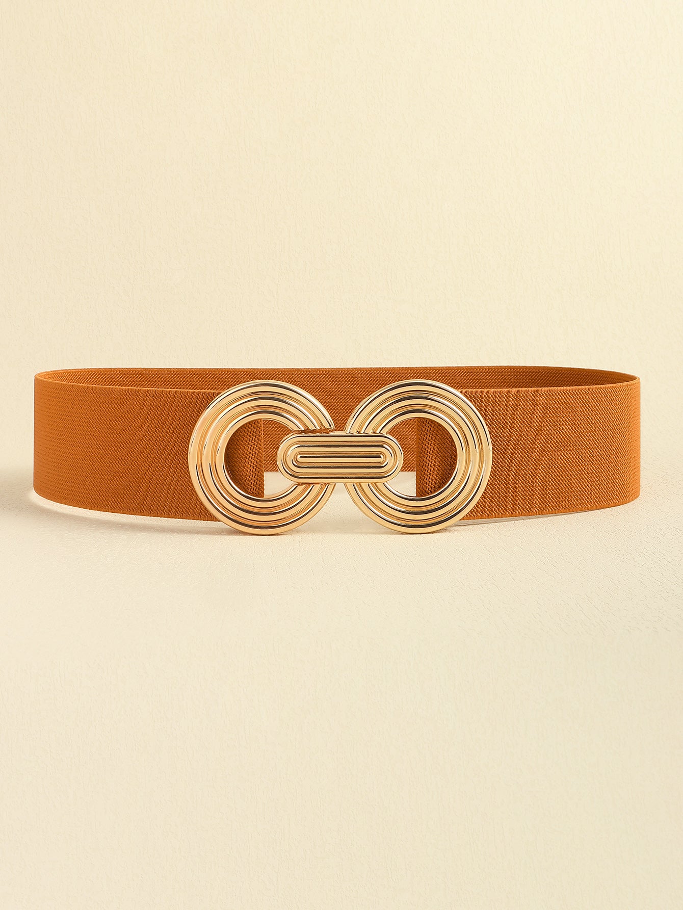 Geometric Alloy Buckle Stretch Belt