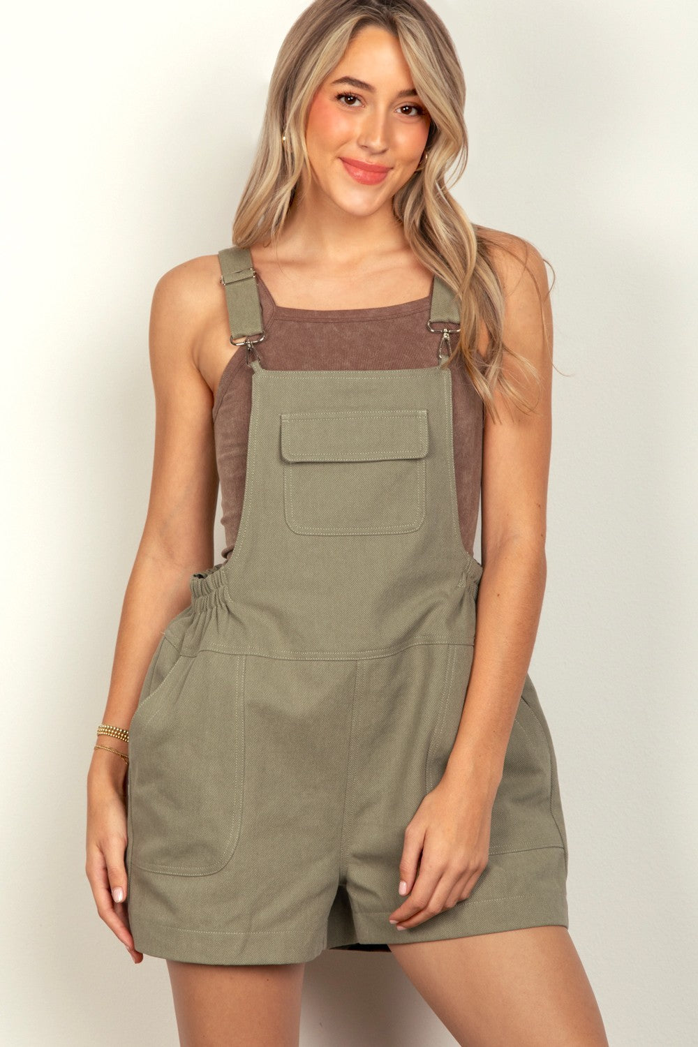 VERY J Adjustable Suspender Overalls with Pockets - ShopEasier