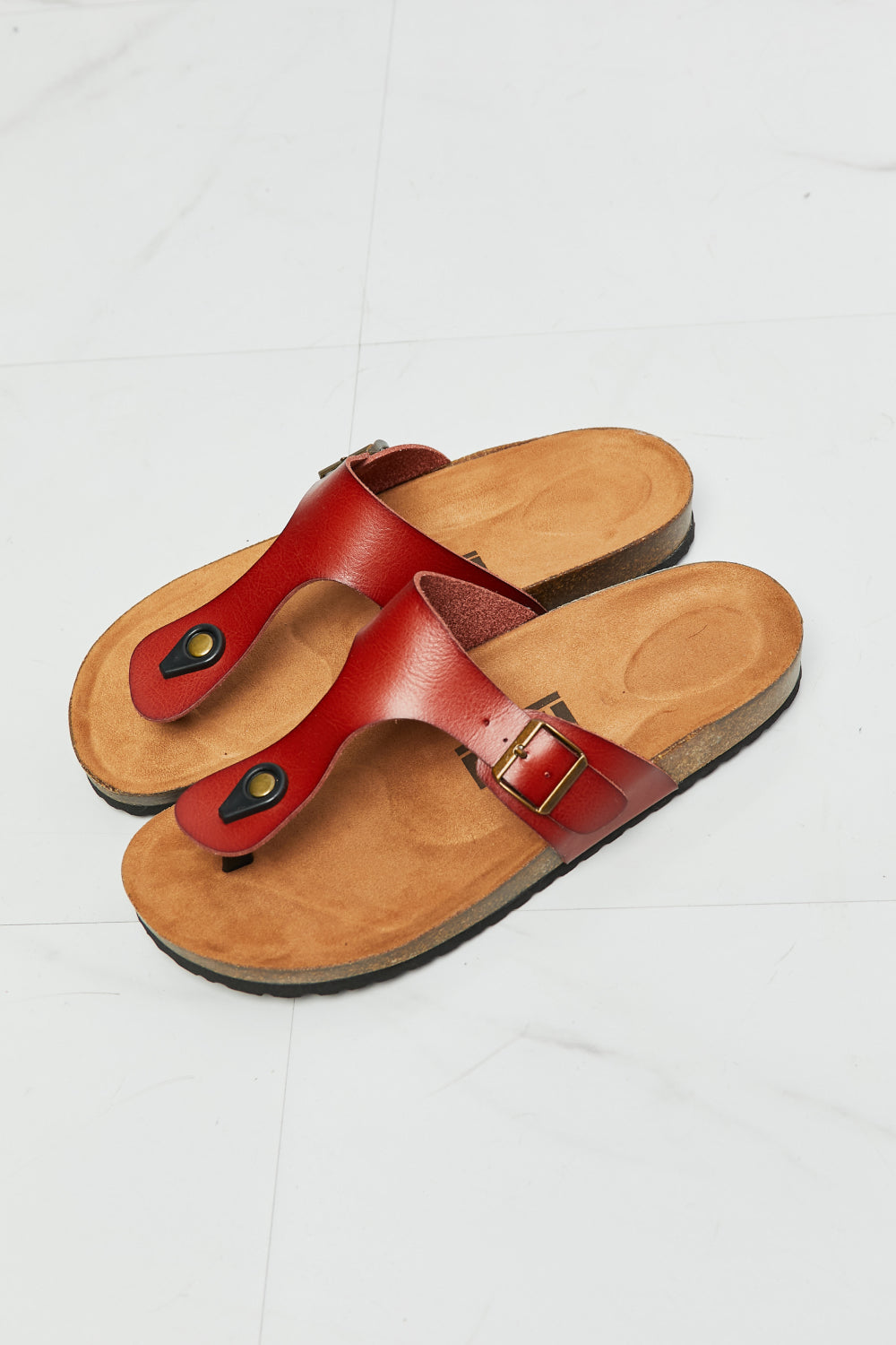 MMShoes Chic Red T-Strap Drift Away Flip-Flop