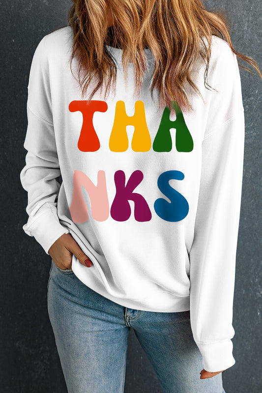 Gratitude Graphic Long Sleeve Sweatshirt