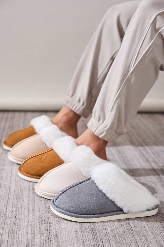 Cozy Faux Fur Round-Toe Slippers