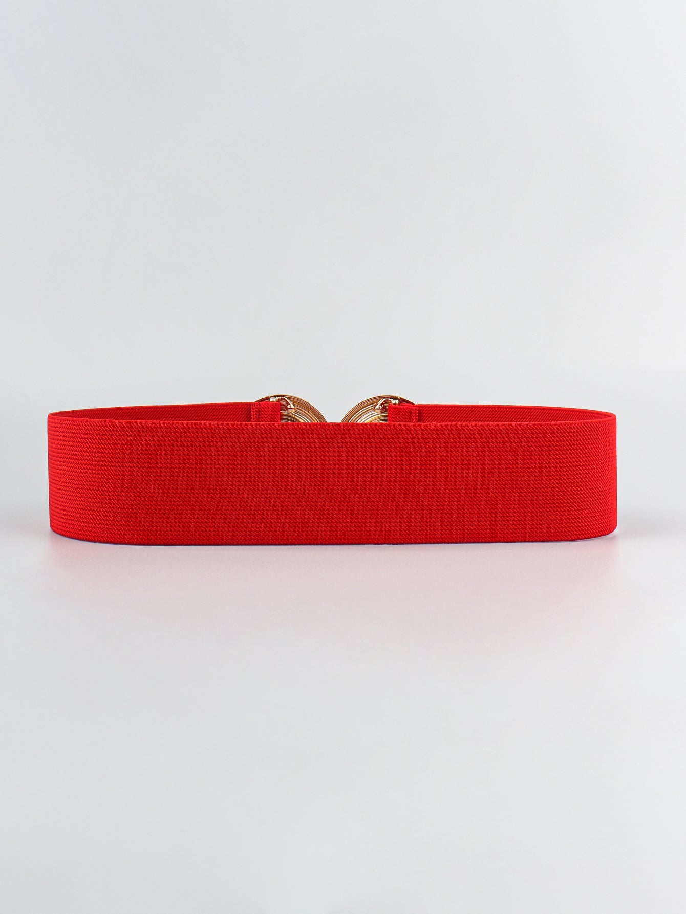 Geometric Alloy Buckle Stretch Belt