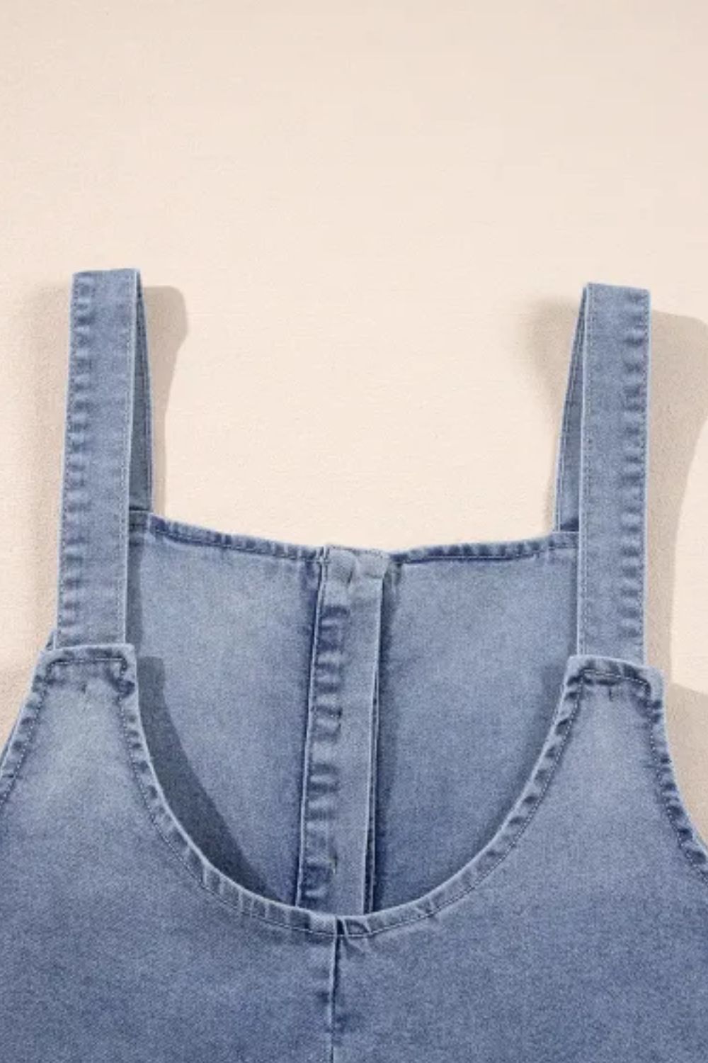 Wide Strap Denim Overalls with Pockets - ShopEasier