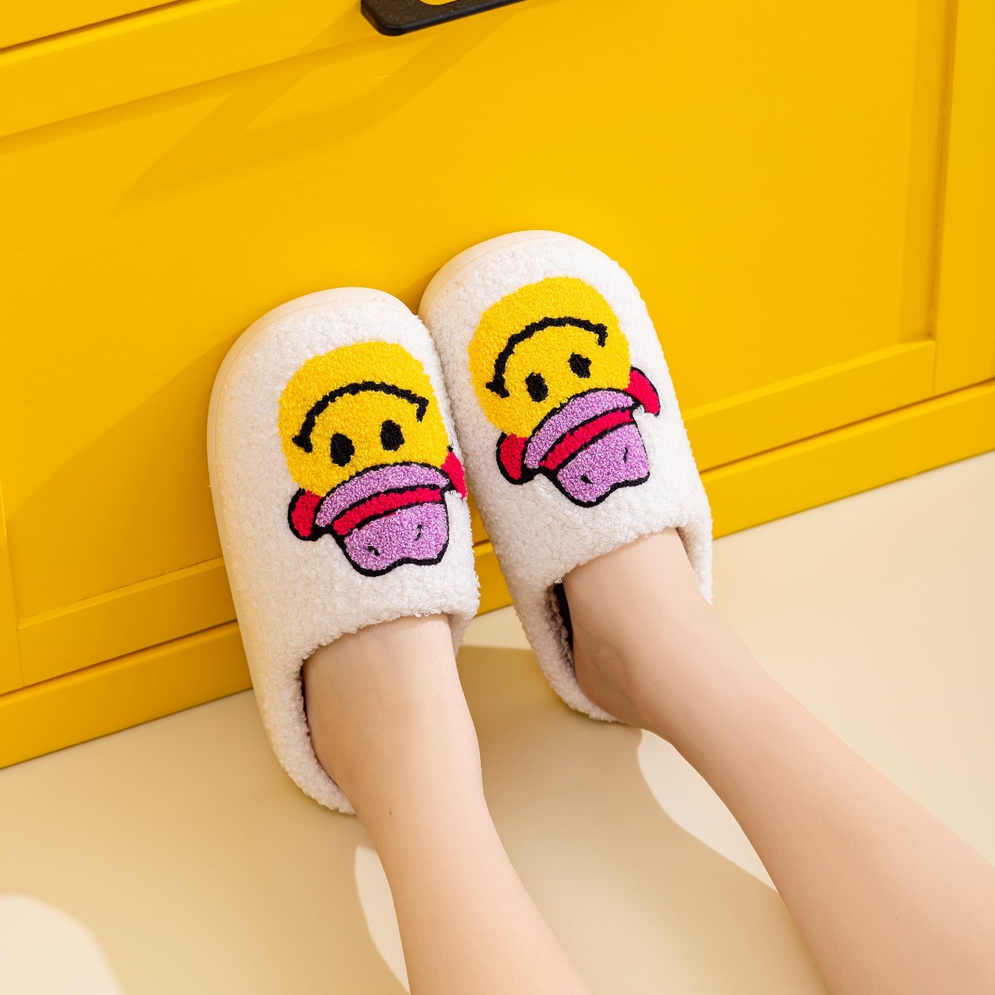 Joyful Smiley Face Slippers