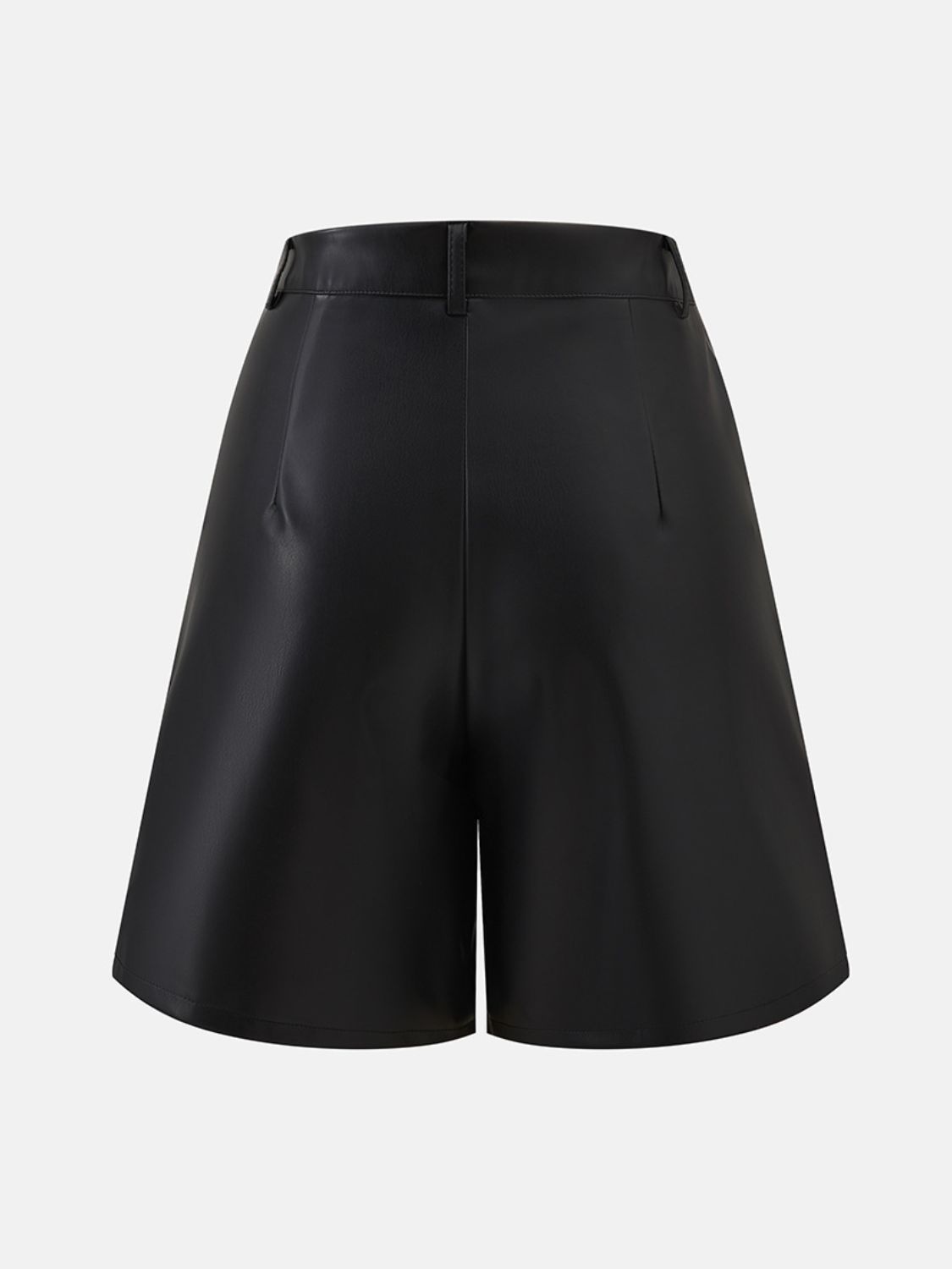 Faux Leather High Waist Shorts with Pockets