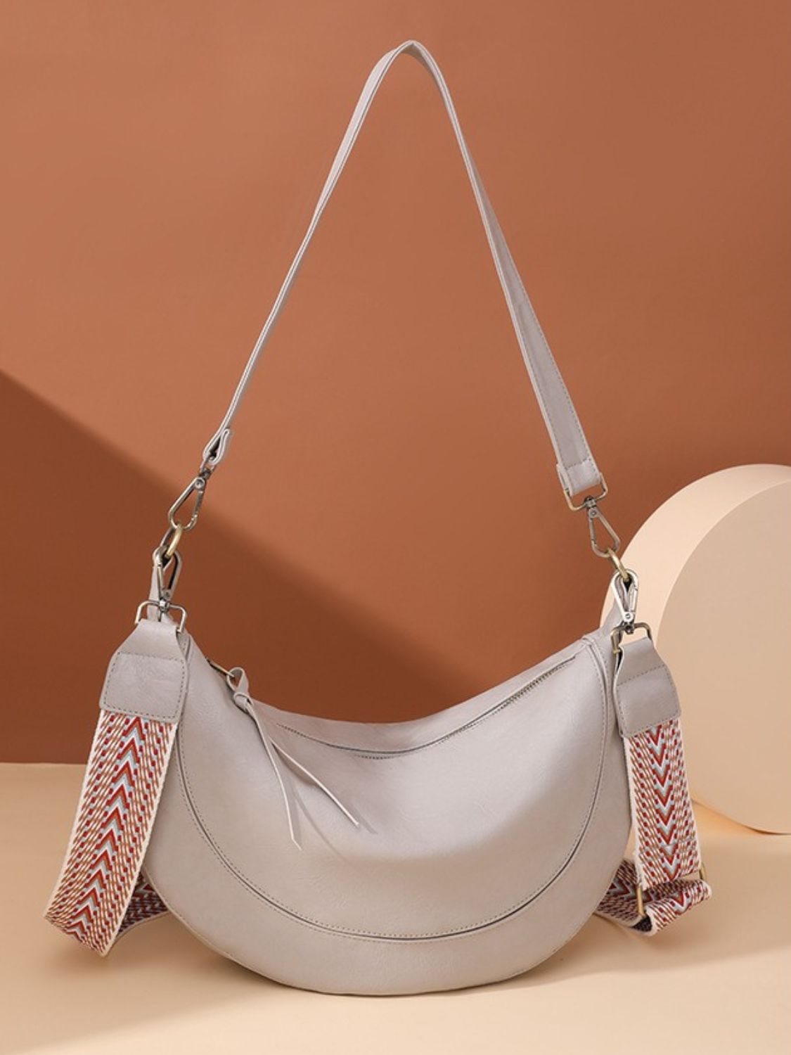 PU Leather Removable Strap Crossbody Bag